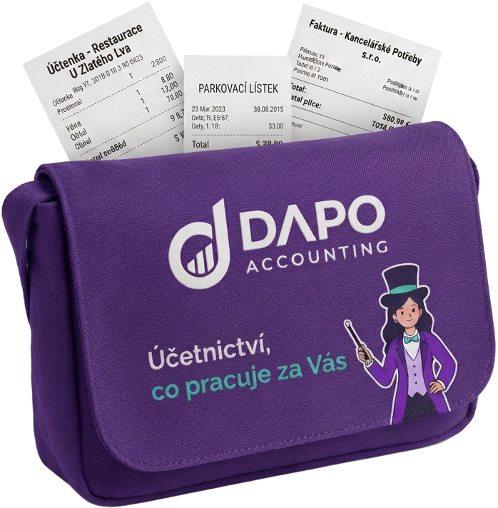 Fialová brašna DAPO accounting s doklady
